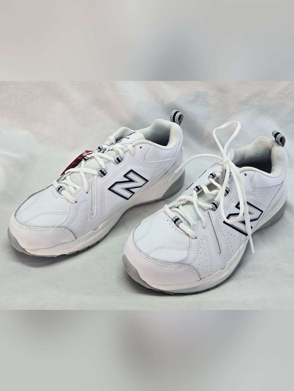 New Balance 608 V5 Men's Size 9.5B MX608WN5 White Blue Running Shoes Lace Up New